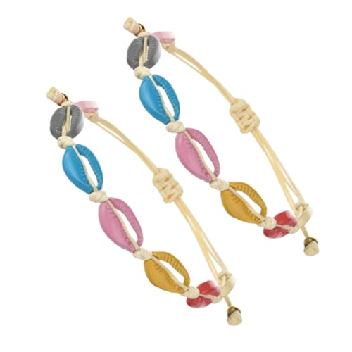 Beaupretty 2 Stück Verstellbares Muschelarmband Handbemalte Boho Schmuckstücke für Sommerurlaub Strandmode für Damen Vielseitige Anlässe von Beaupretty
