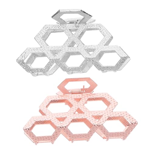 Beaupretty 2 Stück Vintage Geometrische Metall Haarklammern Damen Non Slip Claw Clips Hexagonal Hohl Stil Robust Für Dickes Haar Styling Zubehör von Beaupretty