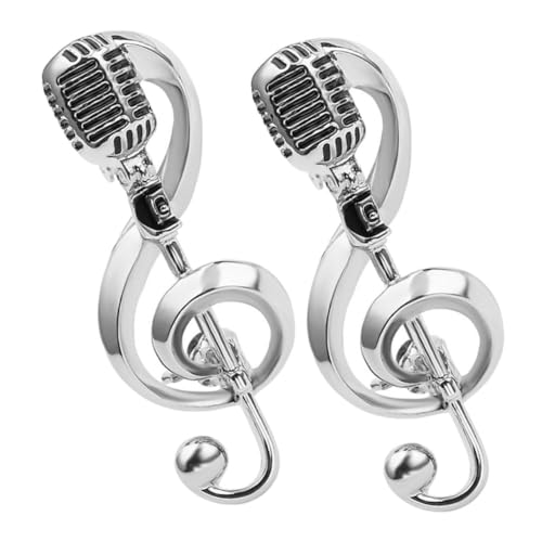 Beaupretty 2stücke Brosche Mit Musikmotiv Mikrofon-design Anstecknadel Für Herren Einzigartiger Schmuck Brosche Für Rucksäcke Und Anzüge Musik-broschennadeln Accessoires Für von Beaupretty