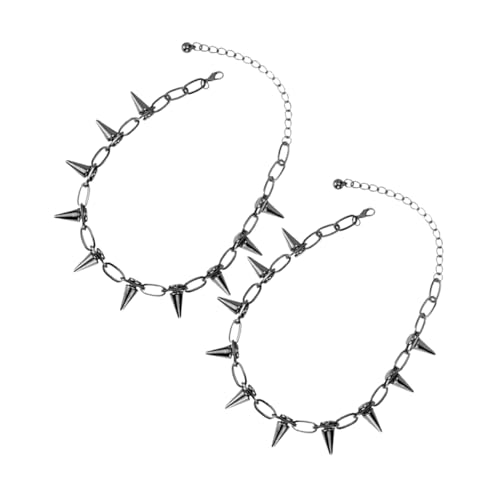 Beaupretty 2 Stück Punk Halskette mit Spikes Retro Choker für Damen und Herren Mode Schmuck für Partys und Konzerte Angenehmes Tragegefühl Vielseitige Kombinationsmöglichkeiten von Beaupretty