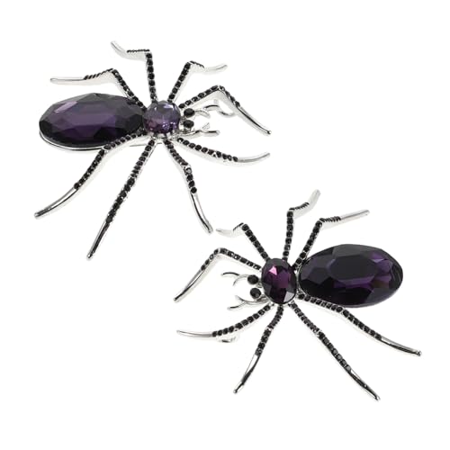 Beaupretty 2stücke Glitzer Spinnen Brosche Vintage Halloween Bling Anstecker Schmuck Für Anzug Hut Tasche Rock Stilvolles Zubehör Für Jede Gelegenheit von Beaupretty