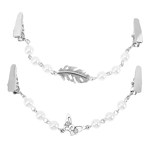 Beaupretty 2 Stück Vintage Sweater Clip für Damen Retro Cardigan Clips mit Perlen und Design für Pullover Kleider und Schals Verschönern und Sichern von Kleidung von Beaupretty