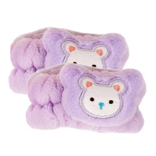 Beaupretty Weiches Cartoon-armband Zum Waschen Des Gesichts 2er-pack Flanellmanschetten Bezaubernde Spa-waschbänder Handgelenkswickel Für Mädchen Modische Haushaltswaren von Beaupretty
