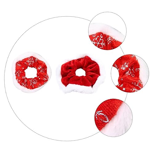 Beaupretty 2 Stück Weihnachtliche Haargummis aus Weichem Haarbänder in Rot und Weiß mit Schneeflockenmuster Elastische Haaraccessoires für Damen Festliche Haarbindung für Alltag und Party von Beaupretty