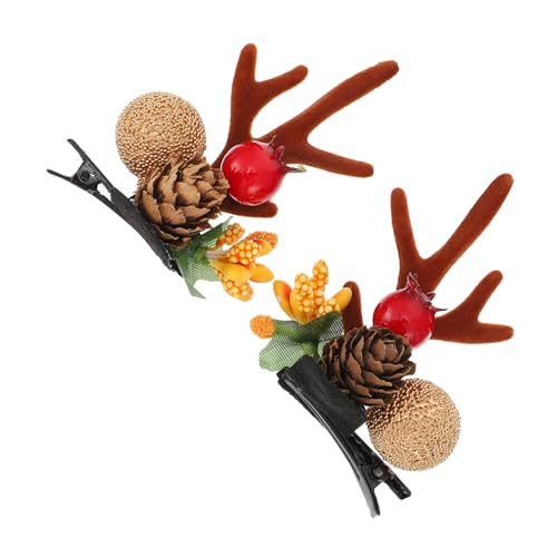 Beaupretty 2 Stück Weihnachtliche Haarschmuck Rentier Geweih Haarspangen für Junge Mädchen Leichtes Langlebiges Material Festlicher Haarschmuck für Weihnachtsfeier Karneval und Kostümparty von Beaupretty