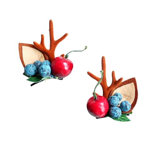 Beaupretty 2 Stück Weihnachtliche Haarspangen Rentiergeweih mit Künstlichen Beeren Festliche Haarclips für Damen und Modische Haarnadeln für Weihnachtsfeier Party und Fotorequisiten von Beaupretty