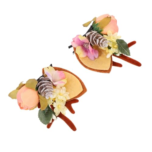 Beaupretty 2 Stück Weihnachts Haarspangen Rentiergeweih Haarklammern Tierkostüm Haaraccessoires für Frauen Mädchen Festival Party Haarschmuck von Beaupretty