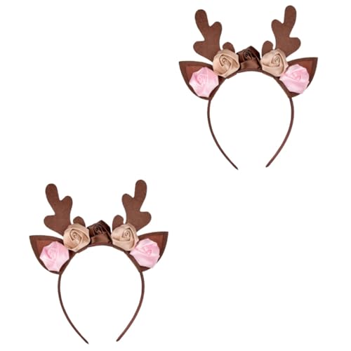 Beaupretty 2 Stk Weihnachtsgeweih Stirnband Hirschgeweih-stirnband Weihnachtsgeweih Haarband Weihnachtshaarband Mädchen Weihnachtsstirnband Weihnachtskopfkissen Zubehör Cosplay Frau Vlies von Beaupretty