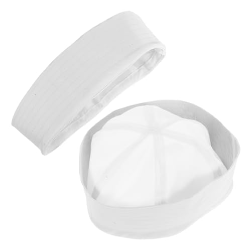 Beaupretty 2 Stück Weiße Matrosenmützen Erwachsene Komfortable Segler Hüte für Kostüm Party Verstellbar für Maskerade Cosplay Seemotiv Feiern und Karneval von Beaupretty