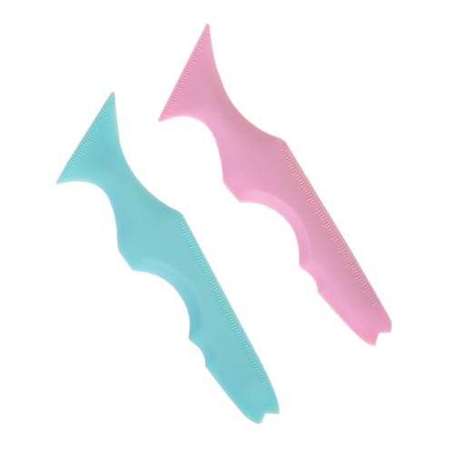 Beaupretty 2 Stück Wiederverwendbare Silikon Eyeliner Schablonen mit Ergonomischem Griff für Präzises Augen Make Up Anfänger Geeignet Kompakt Tragbar Blau Praktische Augen Make Up von Beaupretty