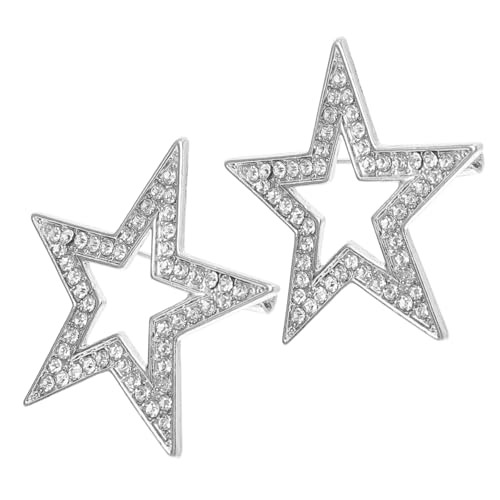 Beaupretty 2 Stück Zinclegierung Fünfzackige Stern Brosche Anstecknadel für Damen und Herren für Hochzeiten Partys und Festliche Anlässe Leicht und Tragbar von Beaupretty