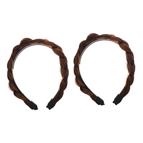 Beaupretty 2 Stück Zopf-Stirnband Haarschmuck Für Damen Haarbänder Für Mädchen Haardekorationen Zopf Stretch-Stirnband Geflochten Klobiges Geflochtenes Haarband Haarschmuck von Beaupretty