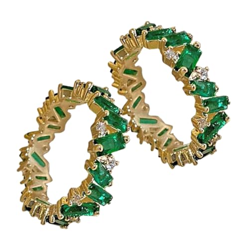 Beaupretty 2 Stück Zwei Verstellbare Zircon Ringe für Damen Grüner Minimalistischer Schmuck Hochzeitsringe Modeschmuck für Frauen Individuell Tragbar Komfortabel und von Beaupretty