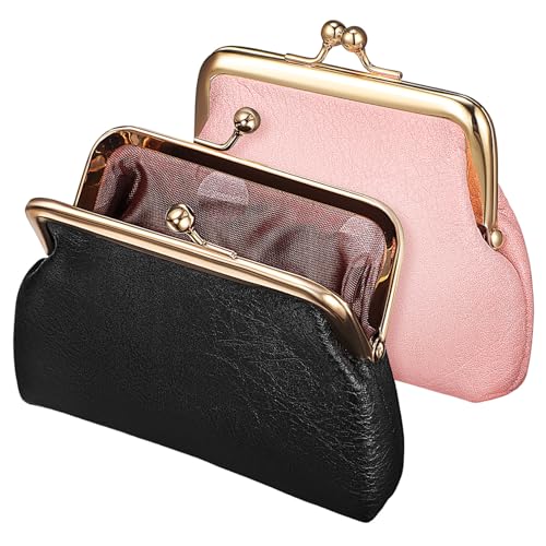 Beaupretty 2stücke Vintage Schlüsselbund Und Münzbeutel Aus Pu-Leder Mini Geldbörse Für Damen Und Herren Für Reisen Und Täglichen Gebrauch von Beaupretty