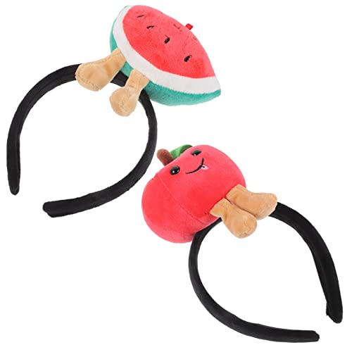 Beaupretty 2 Stücke Sommer Stirnbänder Wassermelone Äpfel Plüsch Design Kopfband Haarband Lustige Kopfbedeckung Cosplay Kostüm Haarschmuck Für Party von Beaupretty