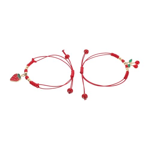 Beaupretty 2 Stücke String Armband Schmuck Früchte Handgelenk Seil Legierung Rot von Beaupretty