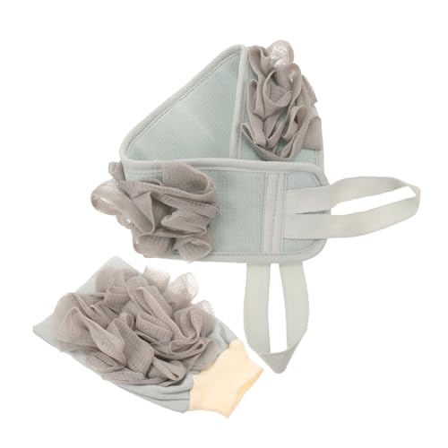 Beaupretty 2 Teiliges Peeling Handtuch mit Rückenschrubber und Exfolierendem Handschuh Sanfte und Massage Langlebiges Schnell Trocknendes Material Aufhänge Design für Dusche und Bad von Beaupretty