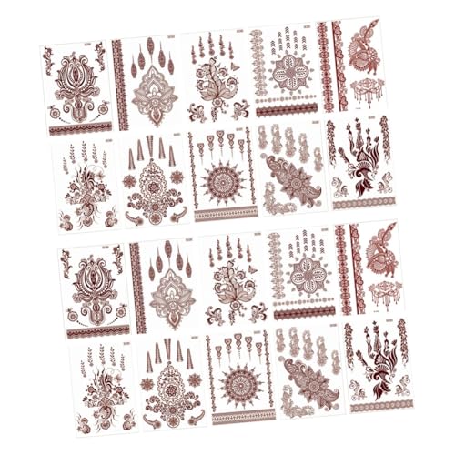 Beaupretty 20 Blätter Muster-tattoo-aufkleber Temporäre Tattoos Mit Blumen Floraler Tattoo-aufkleber Arm Mandala-blumen-tattoos Halloween Papier Körper Schließen Karosserie von Beaupretty