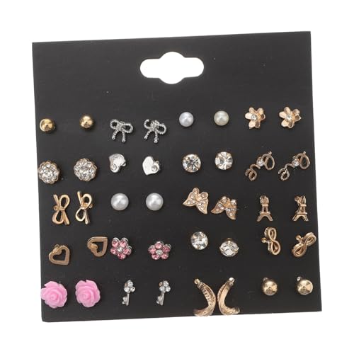 Beaupretty 20 Paare Modische Ohrstecker Set mit Perlen Schneeflocken Design aus Langlebiger Legierung Vielseitig Kombinierbar Geeignet als für Damen und Besondere Anlässe von Beaupretty