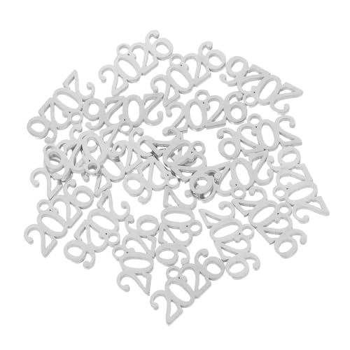 Beaupretty 20 Stück 2026 Zahlen Anhänger Aus Rostfreiem Material Für Schmuckherstellung Selbstgemacht Armbänder Schlüsselanhänger Abschlussfeiern Weihnachten 8x16mm 0.63g Vielseitig Und von Beaupretty