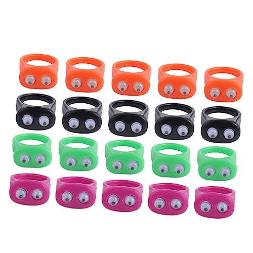 Beaupretty 20 Stück Teiliges Halloween Party Ring für Lustige Kunststoff Finger Ringe mit Augen Design Kinderspielzeug für Drinnen und Draußen Witzige Halloween Party Requisiten von Beaupretty