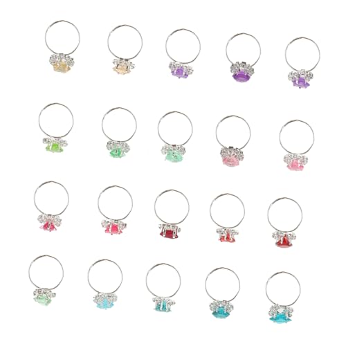 Beaupretty 20 Stück Teiliges Kinderschmuck mit Simulierten Diamantringen Bunte Mädchen Ringe aus Umweltfreundlichem Material Verstellbar und Komfortabel für Rollenspiele und Zufällige Farbe von Beaupretty