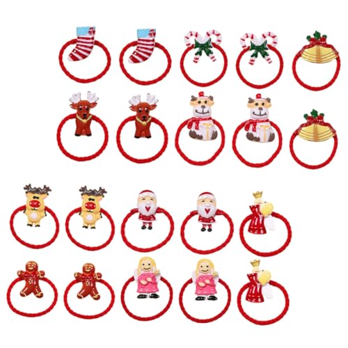 Beaupretty 20 Stück Teiliges Weihnachts Haargummi Elastische Ponytail Halter für Damen Modische Haarschmuck Flexibel und Schonend für Mittleres und Dickes Haar Vielseitig Kombinierbar von Beaupretty