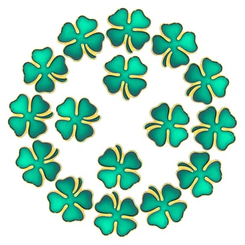 Beaupretty 20 Stück vierblättrige Kleeblattbrosche grüne Blattnadel Broschennadel für Party Brosche Reversnadel Cardigan Kragenclip Lustiges Broschendekor irisches Reversabzeichen Metall von Beaupretty