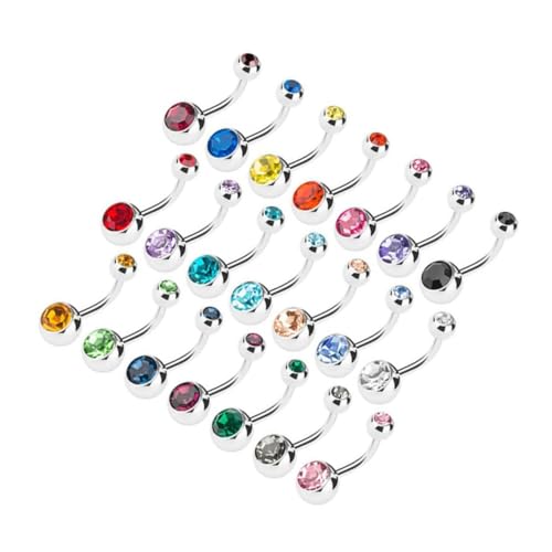 Beaupretty 21 Stück Teiliges Bauchnabelpiercing Hochwertigem Runde Kugelköpfe Langlebiger Bauchnabel Schmuck für Damen Modisches Nabelschmuck Zubehör Farblich Sortiert von Beaupretty