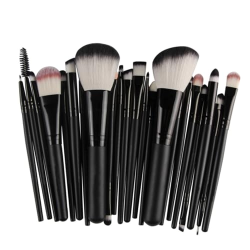 Beaupretty 22 Stück Teiliges Professionelles Make Up Pinselset mit Nylonfasern Vielseitiges Schminkpinsel für Gesicht Augenbrauen Lidschatten und Foundation Schwarzes Tragbares Kosmetik Tool von Beaupretty
