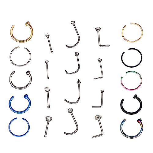 Beaupretty 22Stücke Nasenpiercing Stylische Nasenringe Nasenstecker für Damen für Dekoration Bunter Designs für Jede Gelegenheit von Beaupretty