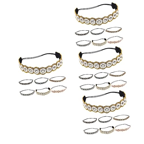 Beaupretty 24 Stk Perlenstirnband Alte Haarbänder Glitzernde Kopfbedeckung Elastische Stirnbänder Einzigartiges Haarband Haarreifen Aus Strass Damen Stirnbänder Braut Hochzeit Schal Glas von Beaupretty