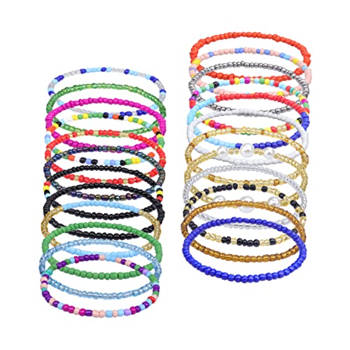 Beaupretty 24 Stück Teiliges Boho Fußkettchen Bunte Glasperlen Fußkette für Damen Verstellbar für Sommerstrand Partys und Festivals Schmuckstücke für Frauen und Mädchen von Beaupretty