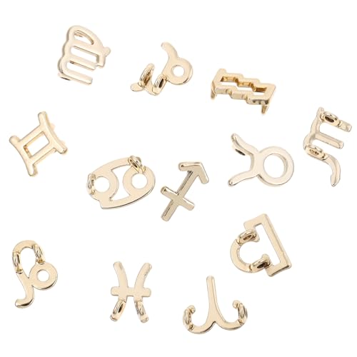 Beaupretty 24 Stück Teiliges DIY Tierkreiszeichen Anhänger Filigrane Legierte Charms Goldfarbene Symbolische Sternbilder für Schmuckherstellung und Individuelle Geschenke von Beaupretty