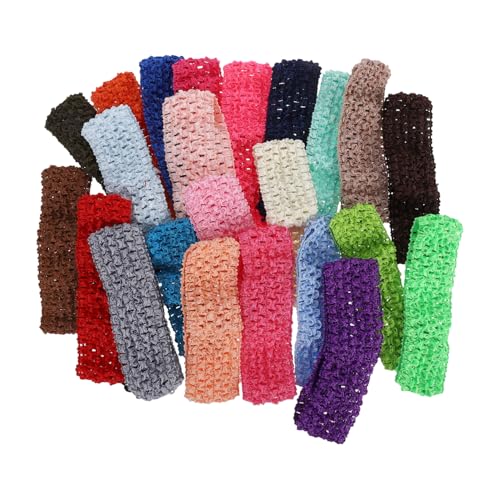 Beaupretty 24 Stück Teiliges Haarband Elastisch Dehnbar Polyester Gehäkelte Stirnbänder für Junge Mädchen Kleinkinder und Mädchen Weiche Hautfreundliche Kopfbedeckung Zufällige Farbe von Beaupretty