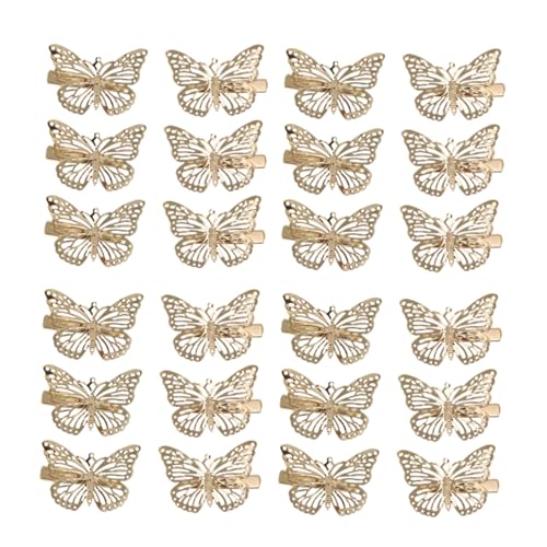 Beaupretty 24 Stück Teiliges Haarschmuck Metall Schmetterlings Haarspangen Damen Stilvolle Haarclips für Partys Hochzeit Alltag Zarte Haarpins in Schmetterlingsform von Beaupretty