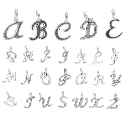 Beaupretty 26 Stück Teiliges Buchstaben Charms Zinklegierung für DIY Schmuckherstellung Anhänger für Armbänder und Schlüsselanhänger Dekorative Zubehörteile für Kreative Projekte von Beaupretty