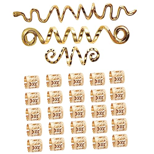 Beaupretty 28 Stück Dreadlock Haarschmuck Teiliges Retro Spiral Haarspangen Keltische Perlen für Dreadlocks und Zöpfe für Männer und für Besondere Anlässe von Beaupretty