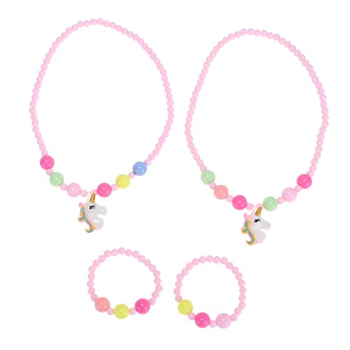 Beaupretty 2Satz Armbänder Halskette Einhorn Schmuckset für Mädchen Hochwertige DIY Bastelmaterialien für Partys und von Beaupretty
