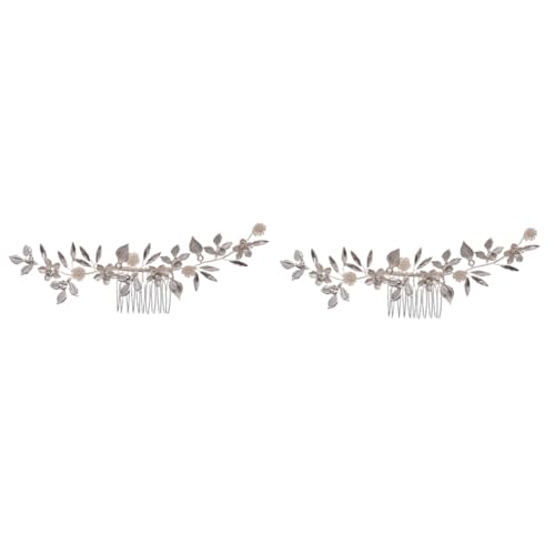 Beaupretty 2St Blumenblattkamm hair accessories for girls hair accessories women Blumenkamm haarschmuck Kamm-Clip Haarkamm für Frauen die Blumen Kopfbedeckung Stirnband Braut Eisendraht von Beaupretty