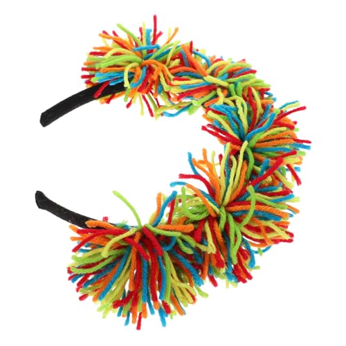 Beaupretty 2st Bobo-ball-stirnband Karnevalspartyzubehör Feiertagsstirnbänder Haarbänder Für Lustiges Pompon-haarband Pompom-haare Lametta-stirnband Lustiger Kind Cosplay Partybedarf Garn von Beaupretty