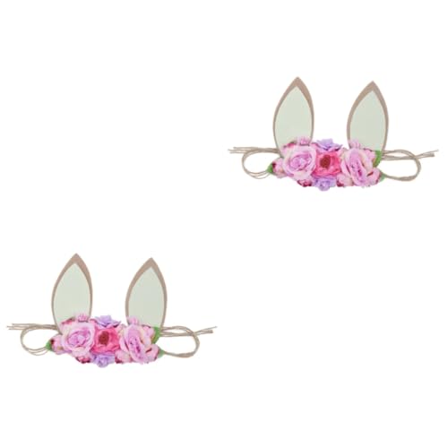 Beaupretty Haarschmuck Für Kinder 2st Kinder Haargummis Stirnband Mit Hasenohren Haarschmuck Zu Ostern Gürtel Für Kinder Osterparty-stirnband Ostern Kopfbedeckung Die Blumen Künstliche Baby von Beaupretty