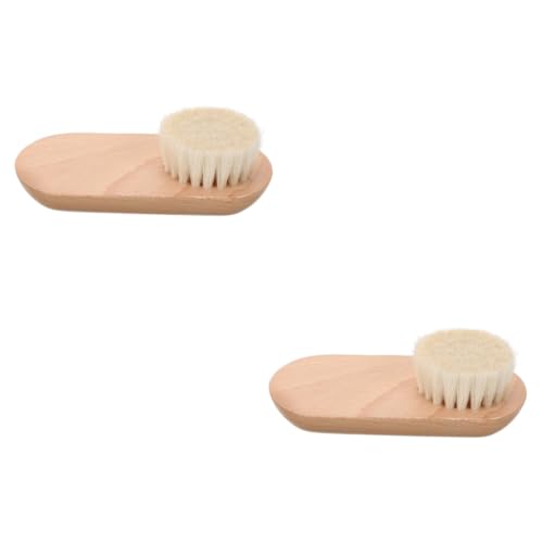 Beaupretty 2St nagel reinigungsbürste Nagelbürste health nail sustainability kosmetik produkte Holz Nagelreinigungsbürste Nagelreiniger Staubbürste Buche Handwaschpulver wolle von Beaupretty