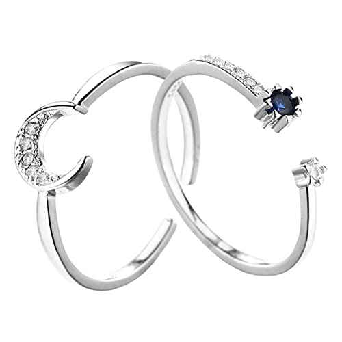 Beaupretty 2Stücke Offener Finger Ring Damen Schmuck Verstellbar Statement Ring für Frauen Ästhetische Ringe für Besondere Anlässe von Beaupretty