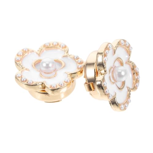 Beaupretty 2stücke Blüten Manschettenknöpfe Legierung Mit Perlen Dekorative Hemdknöpfe Für Damen Schmuck Für Hemden Und Kleider Vielseitige Modeaccessoires von Beaupretty
