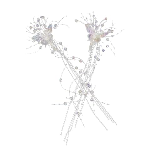 Beaupretty 2stücke Strass Quaste Haarclip Schmetterling Braut Kopfschmuck Dekoration Hochzeit Ornament Für Frauen Mädchen Party Kostüm Weihnachts Karneval Cosplay von Beaupretty