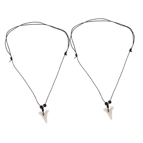 Beaupretty 2Stücke Haifischzahn Halskette Harz Unisex Mode Anhänger Langlebig Vielseitig für Damen Herren von Beaupretty