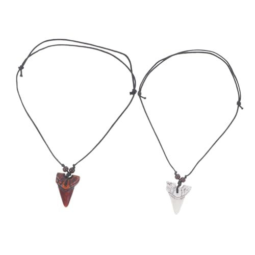Beaupretty 2Stücke Haifischzahn für Männer Verstellbare Nackenschmuck mit Kreativem Stammesstil Strandmode zu Besonderen Anlässen von Beaupretty