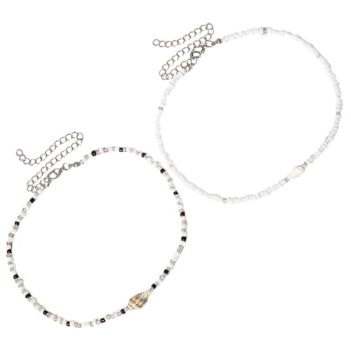 Beaupretty 2stücke Muschelkette Mit Perlen Für Damen Strand Halskette Verstellbare Sommerferien Accessoire Urlaubs Schmuck Für Teenager Und Frauen von Beaupretty