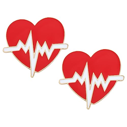 Beaupretty 2stücke Herz Brosche Pin Elektrokardiogramm Design Medizinische Broschen Für Kleidung Schals Und Hüte Als Für Ärzte Krankenschwestern von Beaupretty